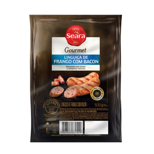 Linguica Seara Gourmet 500g Frango C/bacon