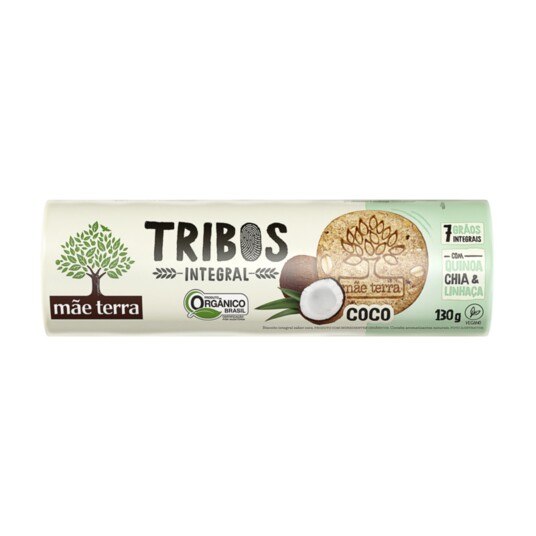 Biscoito Organ.trib.mae Terra 130g Coco