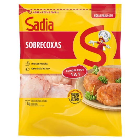 Sobrecoxa de Frango Sadia 1kg Congelado Zip