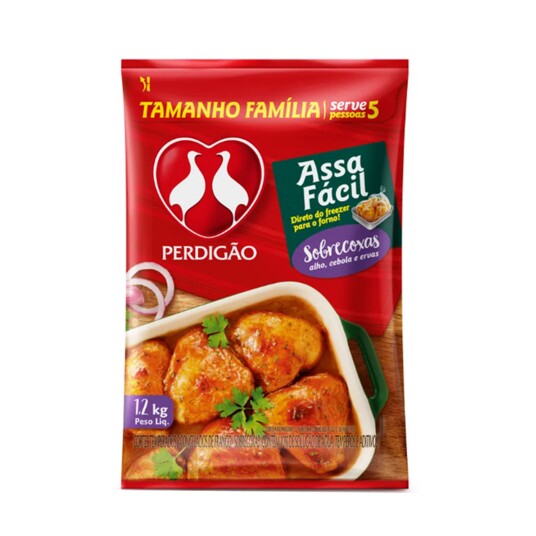 Sobrecoxa de Frango Perdigao 1,2kg C/os.assa Facil