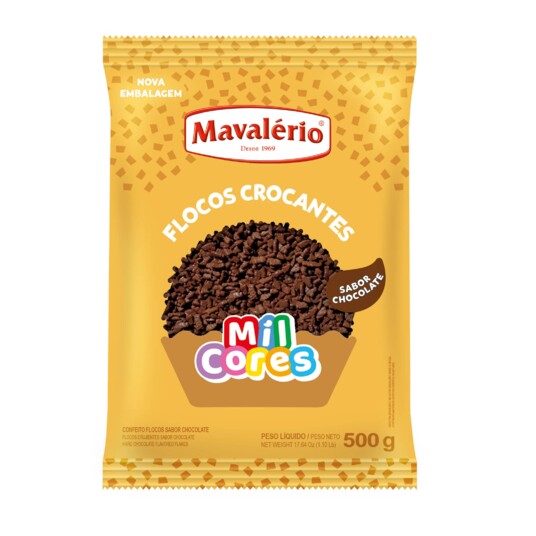 Flocos Mil Cores Mavalerio 500g Macio Chocolate