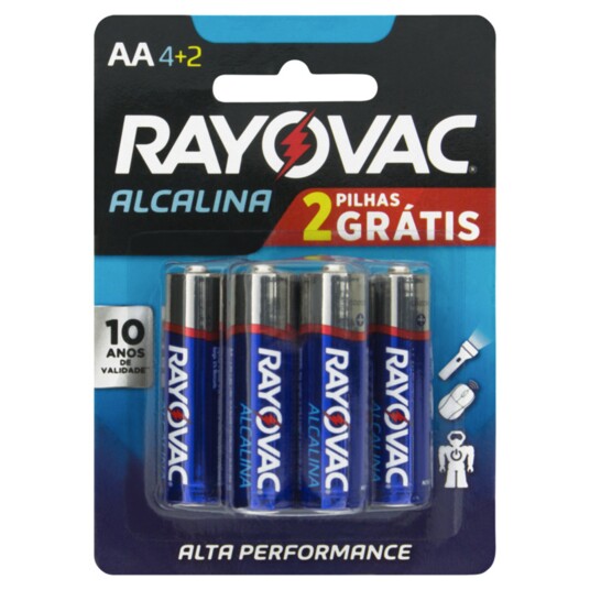 Pilha Rayovac Alcalina Lv6pg4 Aa Sm