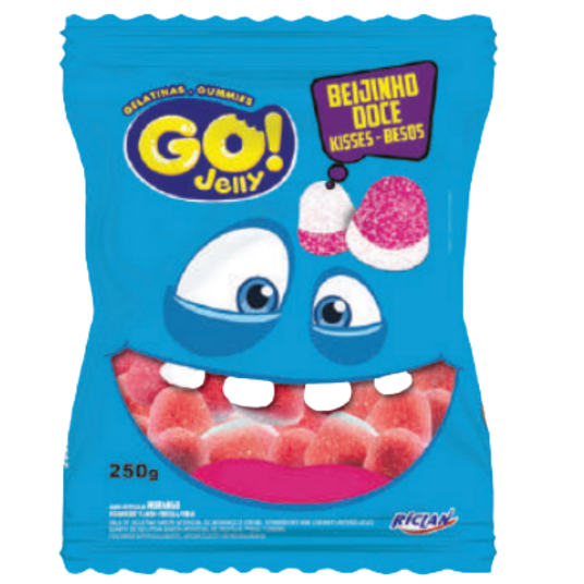 Bala de Gelatina Go Jelly 15g Beijinho Doce