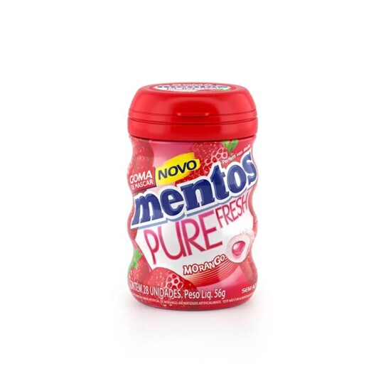 Chiclete Pure Fr.mentos 56g Garrafa Morango
