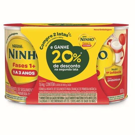 Composto Lacteo Ninho 1,6kg Fases1+ 20%desc