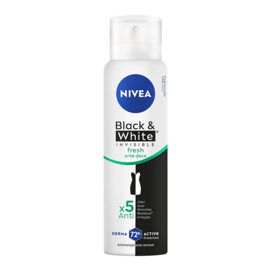 Desod.aerossol Nivea 150ml Inv.bla.whi.fr.