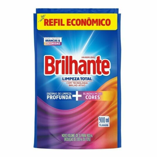 Lava Roupa Brilhante 900ml Limpeza Tot.sc