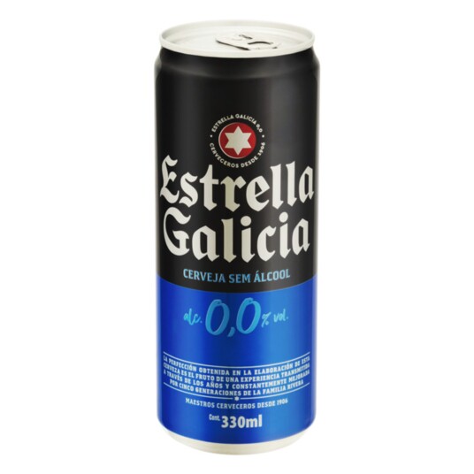 Cerveja Estrella Galicia 330ml 0,0 Alcool