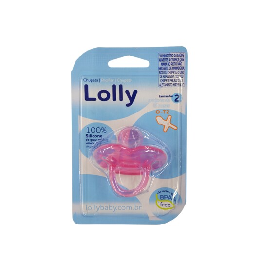 Chupeta Silicone Lolly Tam.2 Rosa