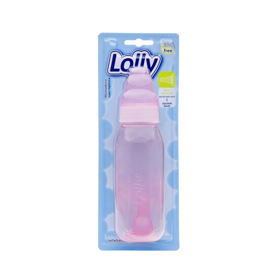 Mamadeira Clean Color Lolly 220ml Rosa