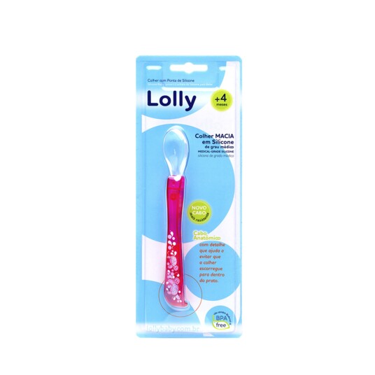 Colher de Silicone Lolly Baby Un Oce.rosa +4mes