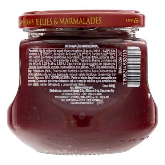 Geleia Diet Queensberry 280g Framboesa
