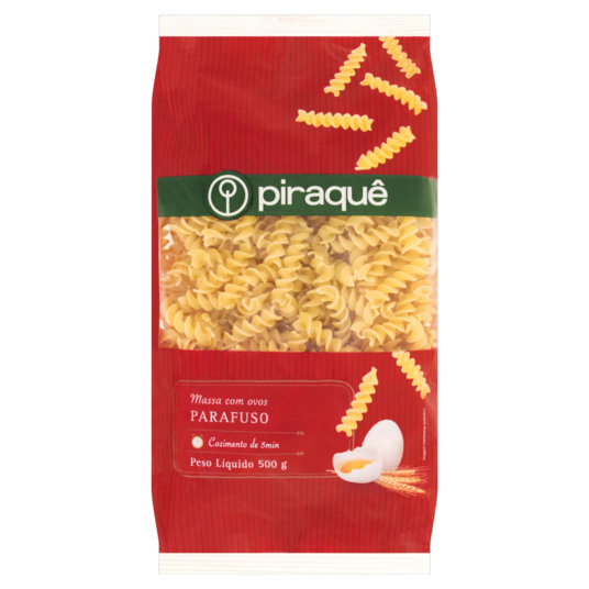 Macarrao C/ovos Piraque 500g Parafuso