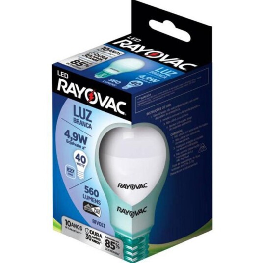 Lampada Led Bivolt Rayovac 4,9w Un Branca