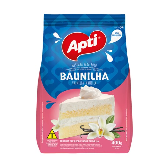 Mistura P/bolo Apti 400g Baunilha Pouch