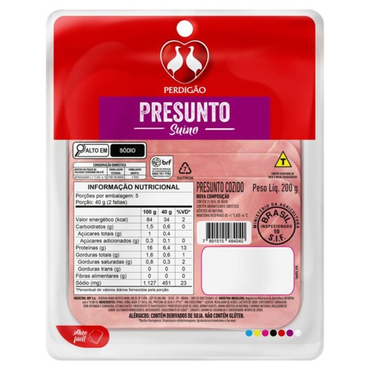 Presunto Perdigao 200g Fatiado Vacuo