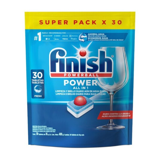 Detergente P/maquina Finish 30un