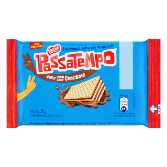 Mini Wafer Passatempo 20g Chocolate