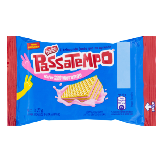 Mini Wafer Passatempo 20g Morango
