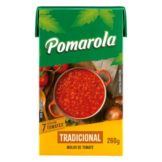 Molho de Tomate Caixa Pomarola 260g Tradicional