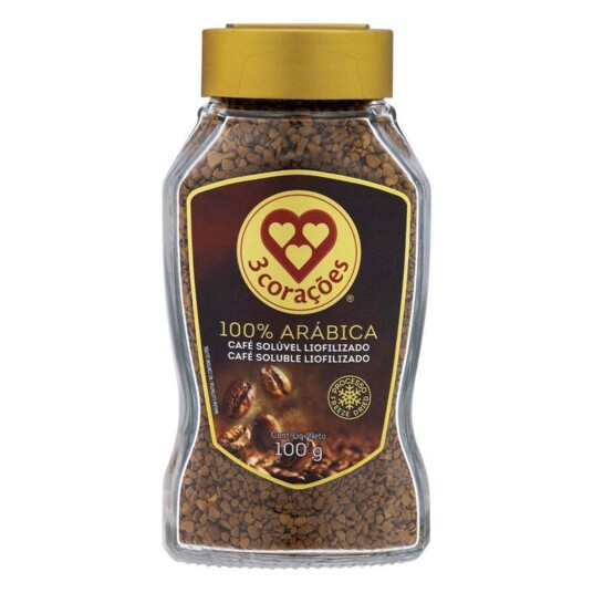 Cafe Soluvel 3 Coracoes 100g Liofilizado