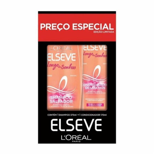 Kit Sh.+cond.elseve 375+170ml Longo do Sonho