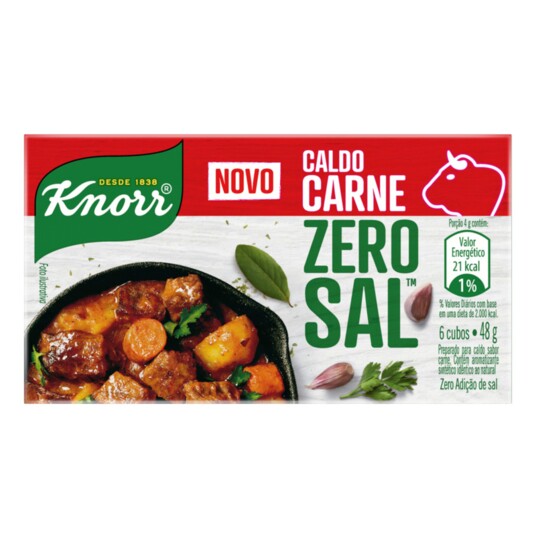 Caldo Zero Sal Knorr 48g Carne