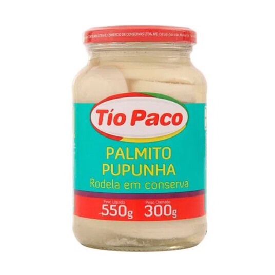 Palmito Pupunha Tio Paco 300g Rodela