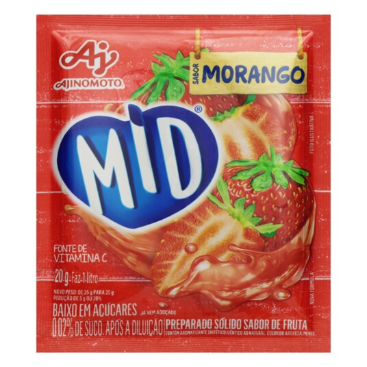 Refresco em Po Mid 20g Morango