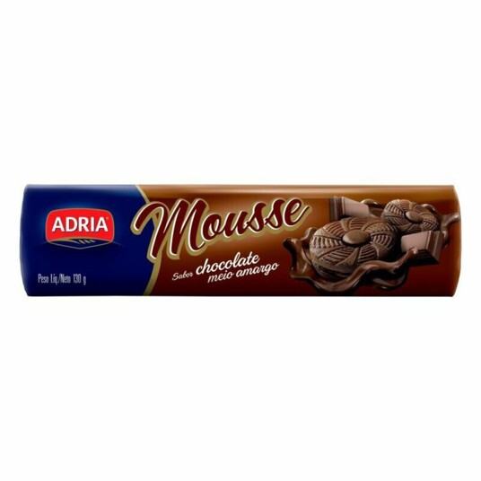 Biscoito Mousse Adria 130g Choc.meio Ama.