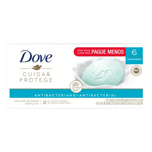 Sabonete Barra Dove 90g L+p- 6pack Cuida/protege