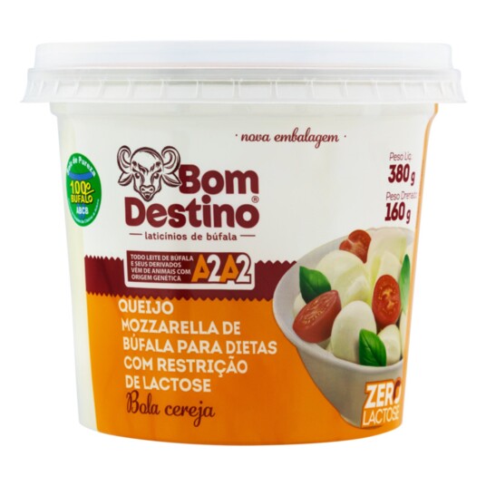 Queijo M.bufala Bom Destino 160g Zero Lact.bola