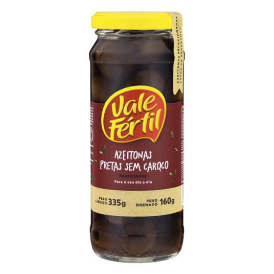 Azeitona Preta Vale Fertil 160g S/caroco