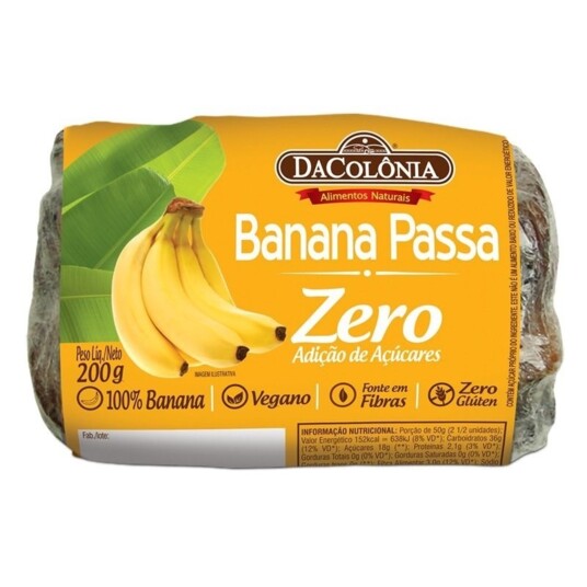 Banana Passa Dacolonia 200g Zero Acucar