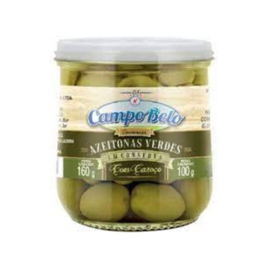 Azeitona Verde Campo Belo 100g Inteira Copo