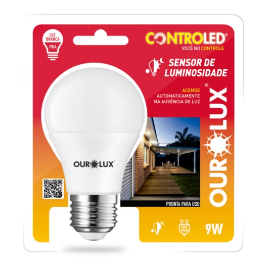 Controled Sens. de Lum. Ourolux 9w 6.5k