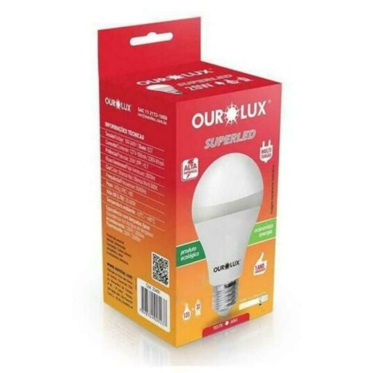 Super Led Alta Pot. Ourolux 15w Biv 6.5k Caixa