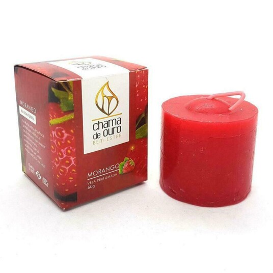 Vela Perfumada Chama de Ouro 60g Morango