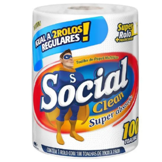 Papel Toalha Social Clean 100f 16x1x