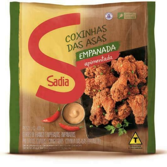 Coxinha da Asa de Fgo.sadia 400g Empan.apiment.