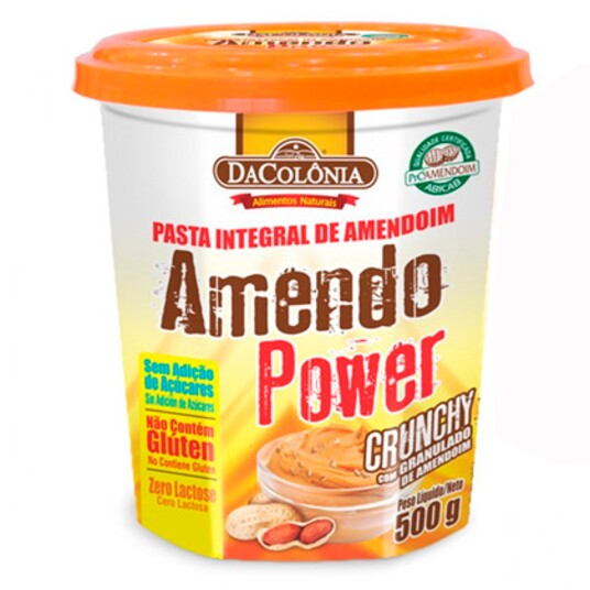 Pasta de Amendoim Amendo Power 500g Crunchy Integr