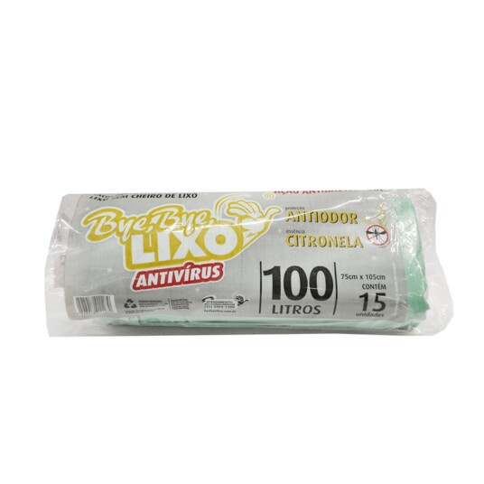 Saco de Lixo Roll Bye Bye 100l Citronela