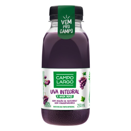 Suco Integral Campo Largo 250ml Uva