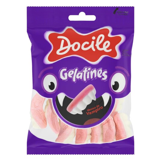 Bala Gelatines Docile 80g Dentes Vampiros