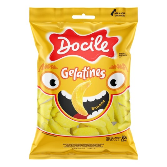 Bala Gelatines Docile 80g Banana
