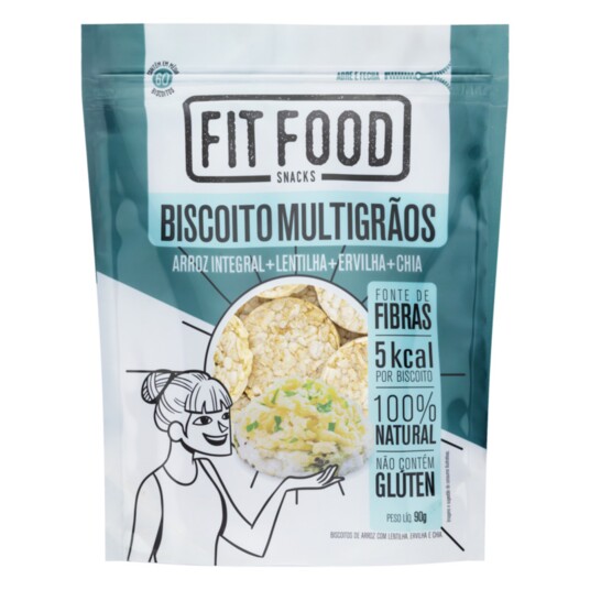Biscoito de Arroz Fit Food 90g Lent/erv/chia