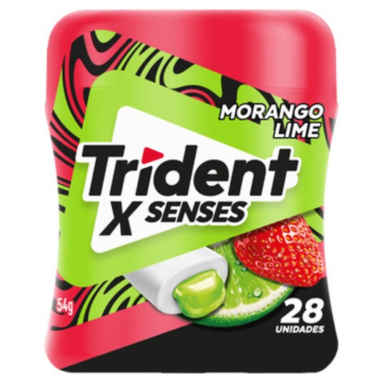 Chiclete X Senses Trident 54g Morango Lime
