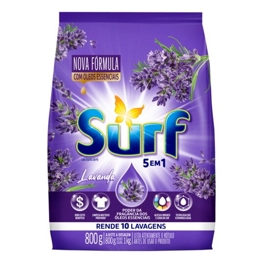 Sabao em Po Surf 800g Lavanda