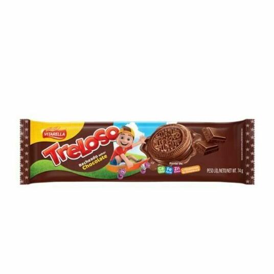 Biscoito Rech.treloso 74g Chocolate