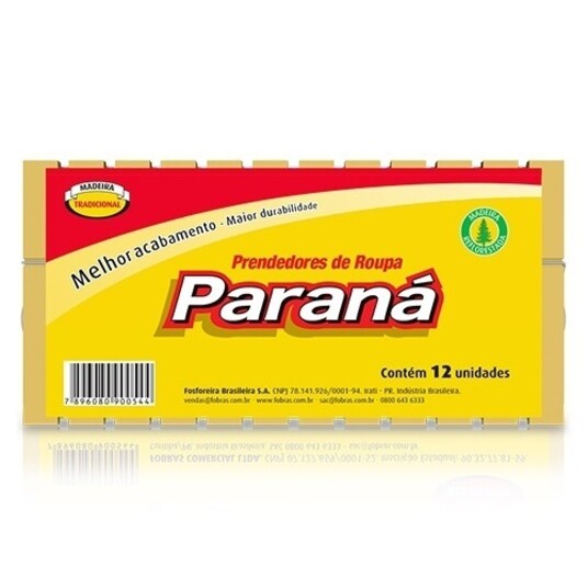 Prendedor de Roupas Parana 12un Madeira